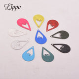 100pcs Water Drop Charms Brass Flower Earrings Findings