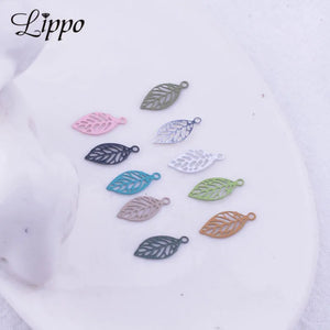 100pcs Small Leaves Jewelry Charms Earring Components