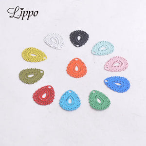100pcs AC5707 Water Drop Charms Painted Pendants