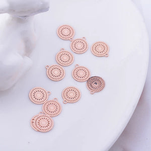 100pcs Brass Thin Small Round Charms 8*10mm