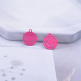 100pcs Brass Thin Small Round Charms 8*10mm