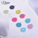 100pcs Brass Thin Small Round Charms 8*10mm