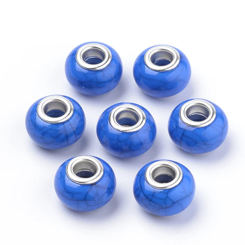 100pcs Acrylic European Beads Large Hole Bead Jewelry Making DIY