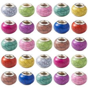 100pcs Acrylic European Beads Large Hole Bead Jewelry Making DIY