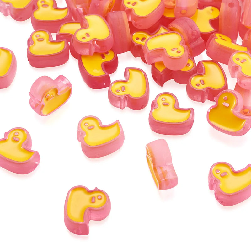 100pcs Yellow Duck Animal Big Beads for DIY Bracelets
