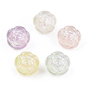 100pcs Acrylic Flower Pendants Mixed Rose Pendant for Mother Days