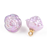 100pcs Acrylic Flower Pendants Mixed Rose Pendant for Mother Days