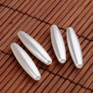 100pcs Acrylic Pearl Oval Beads DIY Jewelry Making 28x6mm F65