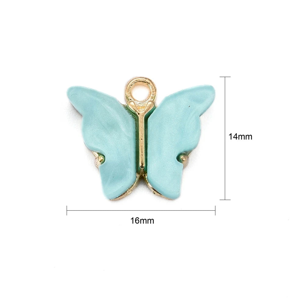100pcs Mixed Butterfly Pendants for Necklace Jewelry Making DIY Decor