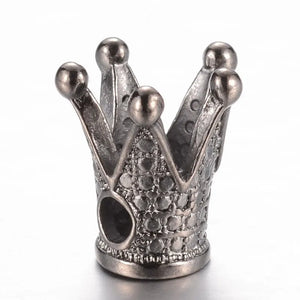 100pcs Alloy Crown Beads for DIY Jewelry Making Mixed 12.5x12x12mm