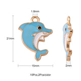 100pcs Enamel Dolphin Pendants Ocean Animal Charms for DIY Jewelry Making