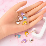 100pcs Enamel Dolphin Pendants Ocean Animal Charms for DIY Jewelry Making