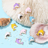 100pcs Enamel Dolphin Pendants Ocean Animal Charms for DIY Jewelry Making