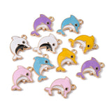 100pcs Enamel Dolphin Pendants Ocean Animal Charms for DIY Jewelry Making