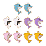 100pcs Enamel Dolphin Pendants Ocean Animal Charms for DIY Jewelry Making