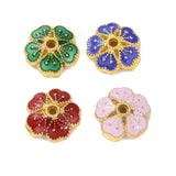 100pcs Enamel Flower Bead Caps Mixed for Jewelry Making DIY 8x2.6mm