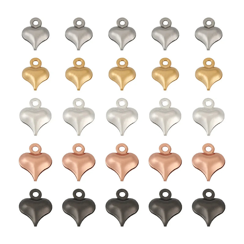 100pcs Heart Pendants Charms Enamel Alloy DIY Jewelry Making 37x22x3mm