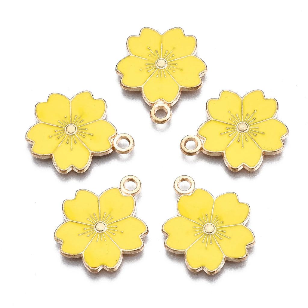 100pcs Sakura Flower Charms Colorful For Romantic Earring Necklace