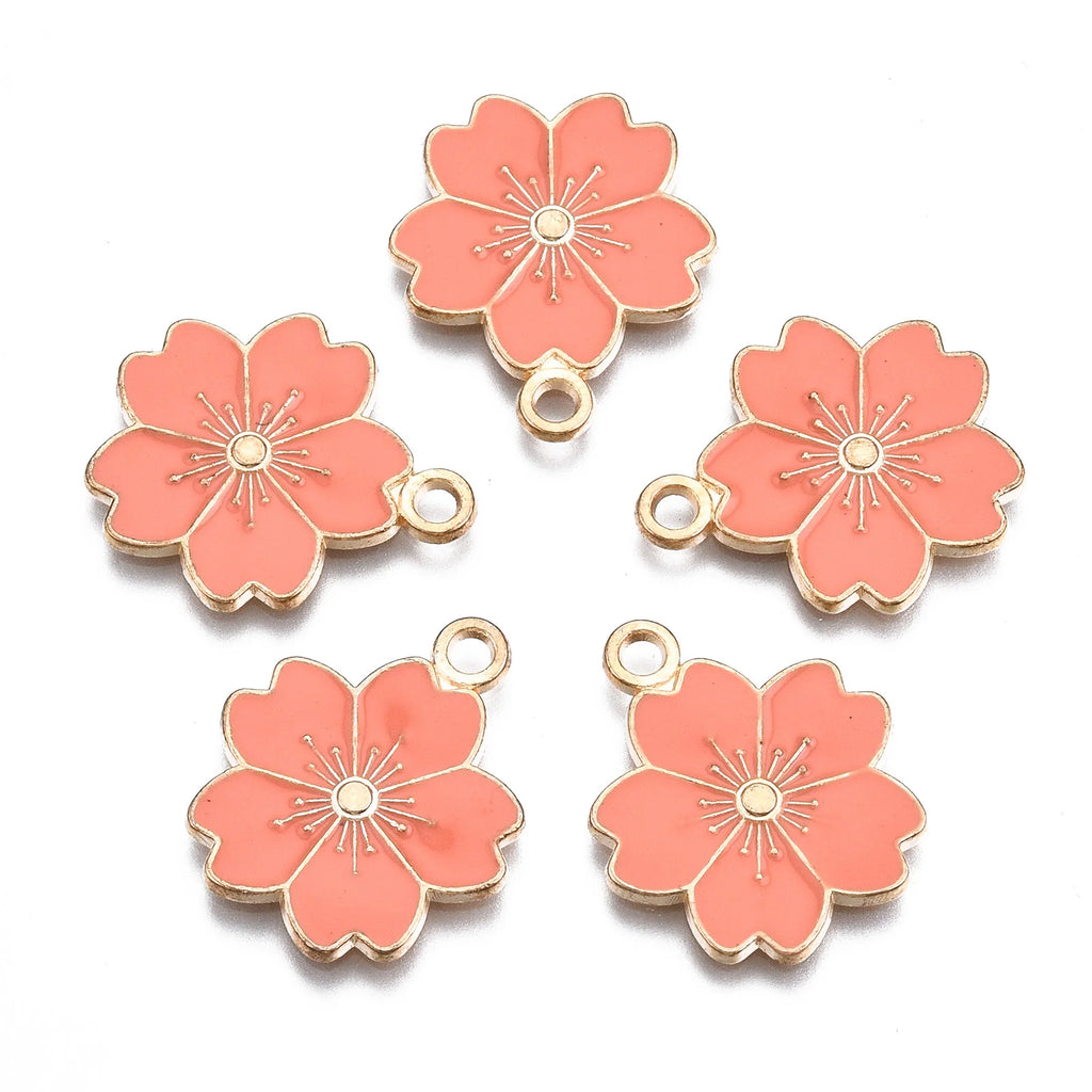 100pcs Sakura Flower Charms Colorful For Romantic Earring Necklace