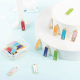 100pcs Alloy Enamel Rectangle Alphabet Pendants A~Z Pendant for Necklace Making
