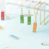 100pcs Alloy Enamel Rectangle Alphabet Pendants A~Z Pendant for Necklace Making
