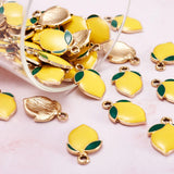 100pcs Alloy Enamel Fruit Theme Charms for DIY Jewelry Making