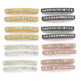 100pcs Alloy Rhinestone Bar Spacers Mixed Arc Shining Links DIY Jewelry Making