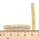 100pcs Alloy Rhinestone Bar Spacers Mixed Arc Shining Links DIY Jewelry Making