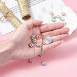 100pcs Alloy Rhinestone European Beads Mixed Color 11x6mm