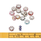 100pcs Alloy Rhinestone European Beads Mixed Color 11x6mm