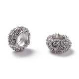 100pcs Alloy Rhinestone European Beads for Jewelry Making DIY Bracelet