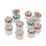 100pcs Alloy Rhinestone European Beads for Jewelry Making DIY Bracelet