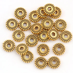 100pcs Alloy Rondelle Spacer Beads Silver Charms DIY Jewelry