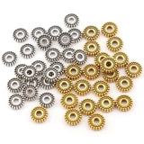 100pcs Alloy Rondelle Spacer Beads Silver Charms DIY Jewelry