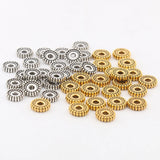 100pcs Alloy Rondelle Spacer Beads Silver Charms DIY Jewelry
