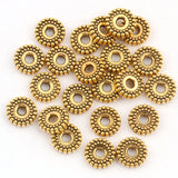 100pcs Alloy Rondelle Spacer Beads Silver Charms DIY Jewelry