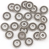 100pcs Alloy Rondelle Spacer Beads Silver Charms DIY Jewelry