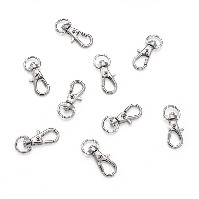 100pcs Alloy Swivel Clasps Clip Metal Buckles for Lanyard Key Rings Bag