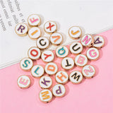 100pcs Alphabet Letter Enamel Charms 8mm Pendants Craft Accessories