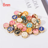 100pcs Alphabet Letter Enamel Charms 8mm Pendants Craft Accessories