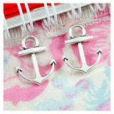 100pcs Anchor Charms DIY Jewelry Making Pendant Antique Silver Plated