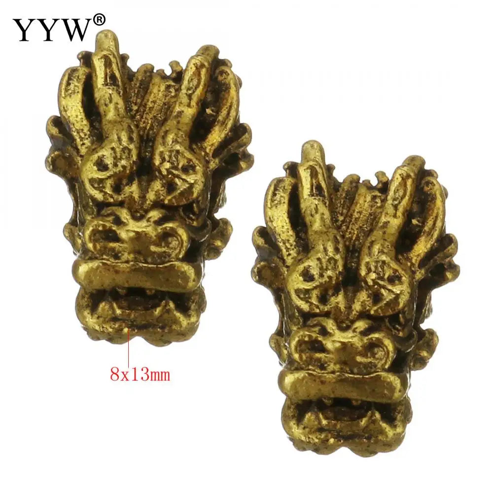 100pcs Metal Dragon Beads for DIY Bracelets 4 Colors Alloy Accessories
