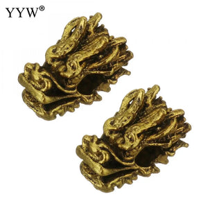 100pcs Metal Dragon Beads for DIY Bracelets 4 Colors Alloy Accessories
