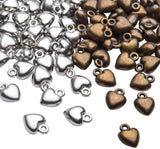 100pcs Antique Alloy Heart Charms Mini Peach Heart Shape Pendants