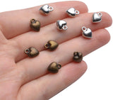 100pcs Antique Alloy Heart Charms Mini Peach Heart Shape Pendants