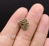 100pcs Antique Bronze Heart Charms 14x14mm