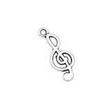 100pcs Antique Bronze Treble Clef Charm Pendant 26x10mm
