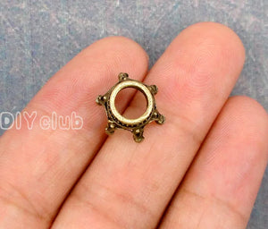 100pcs Antique Bronze 3D Crown Charms Pendant 14x6mm