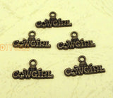 100pcs Bronze Cowgirl Charms Pendant 22mm