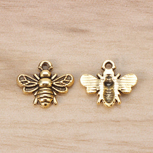 100pcs Antique Bumble Bee Insects Charms Pendants 13x11mm